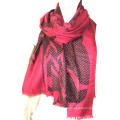 100% Fine Wool Diamond B Leaves Print Shawl